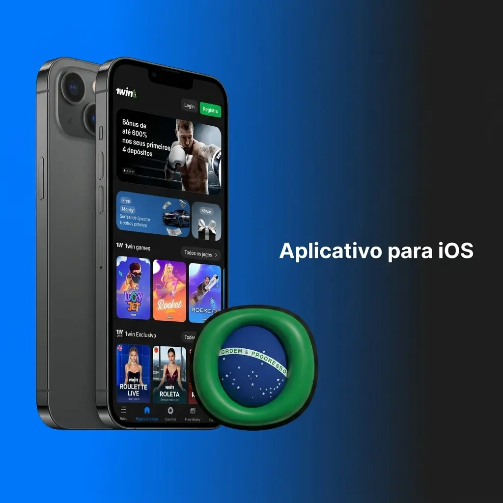 Guia passo a passo na tela do iPhone para adicionar o aplicativo 1win à tela inicial do iOS.