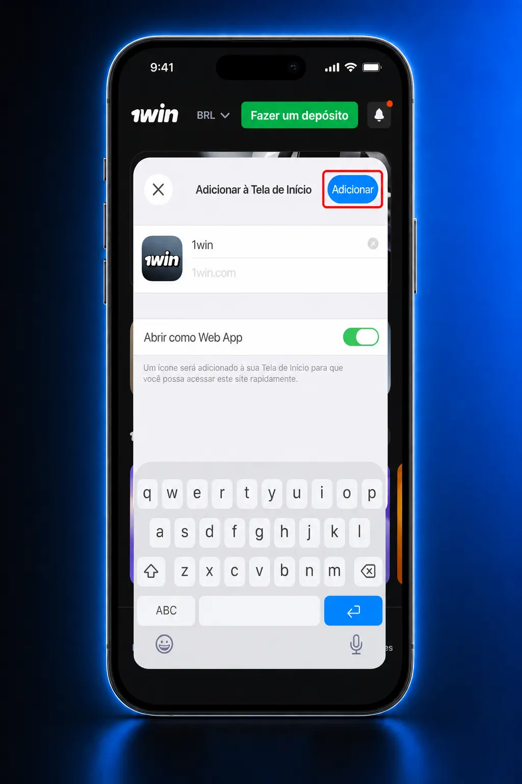 Passos para instalar o Aviator no iOS via Safari, adicionando atalho à tela inicial do iPhone ou iPad