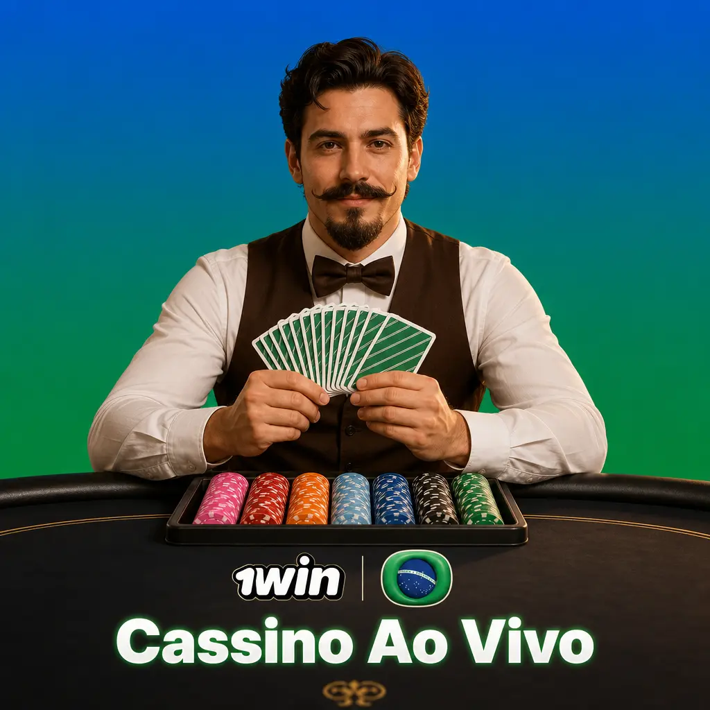 Cassino ao vivo 1win Brasil com roleta, blackjack, baccarat e poker com crupiês reais via câmera