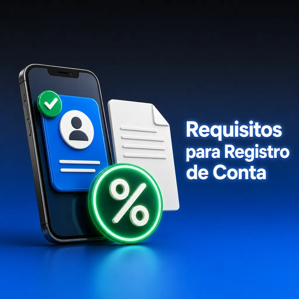Requisitos para registro de conta: idade mínima, perfil único, dados precisos e titularidade nos métodos de pagamento.