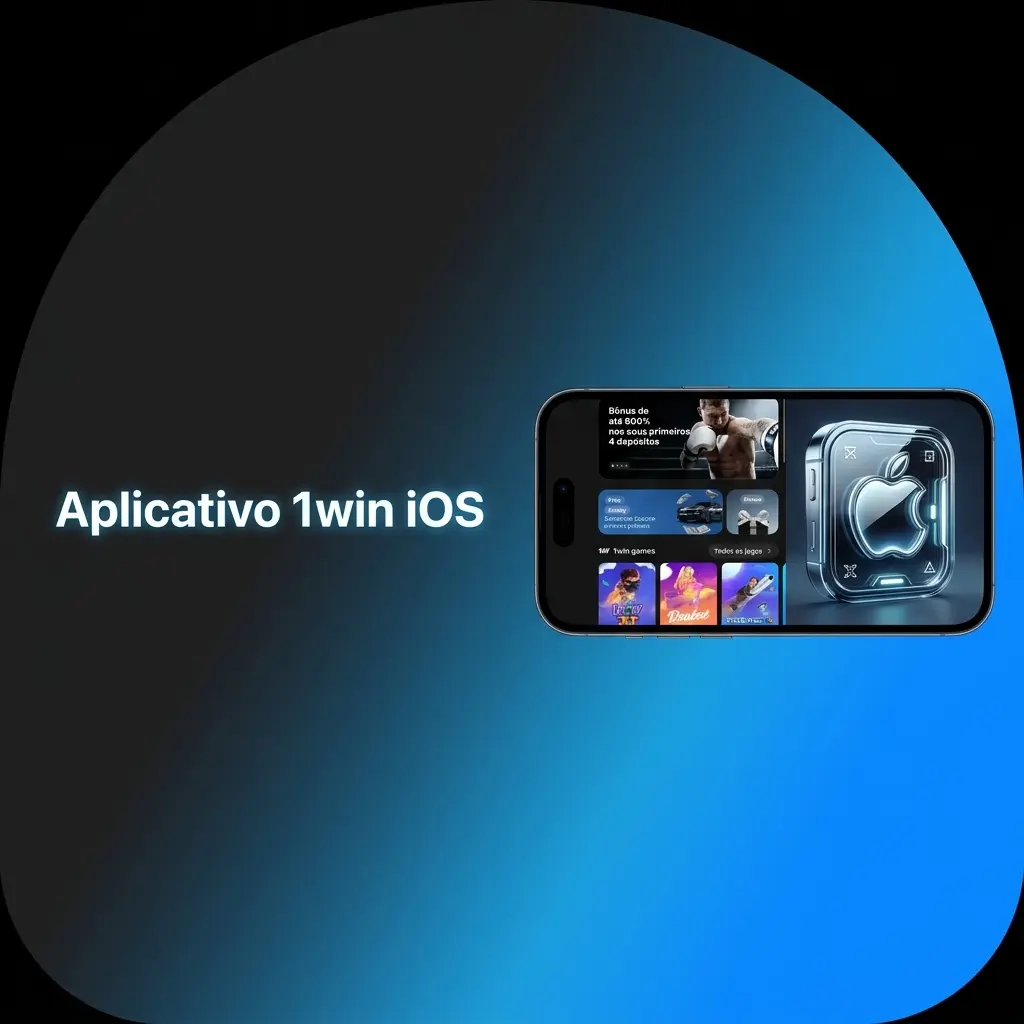 Aplicativo oficial 1win para iOS em iPhone e iPad, com download grátis e catálogo de jogos.