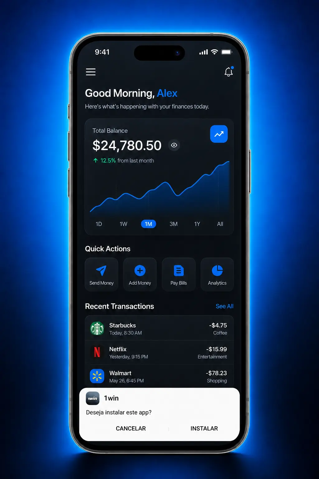 Guia visual de 4 passos para baixar e instalar o 1win APK no Android de forma rápida e segura