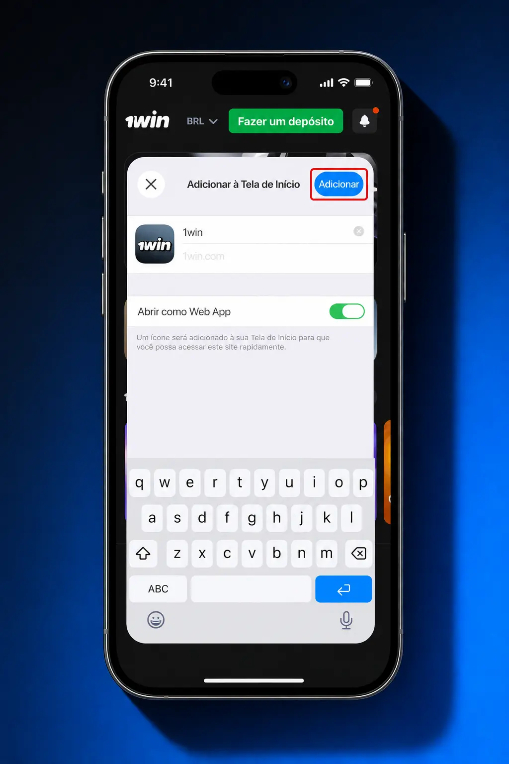 Guia de 5 passos para baixar o aplicativo 1win no iOS via Safari no iPhone