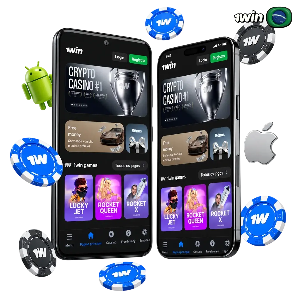 Aplicativo 1win para Android e iOS com cassino, apostas esportivas e bônus de boas-vindas disponível no Brasil