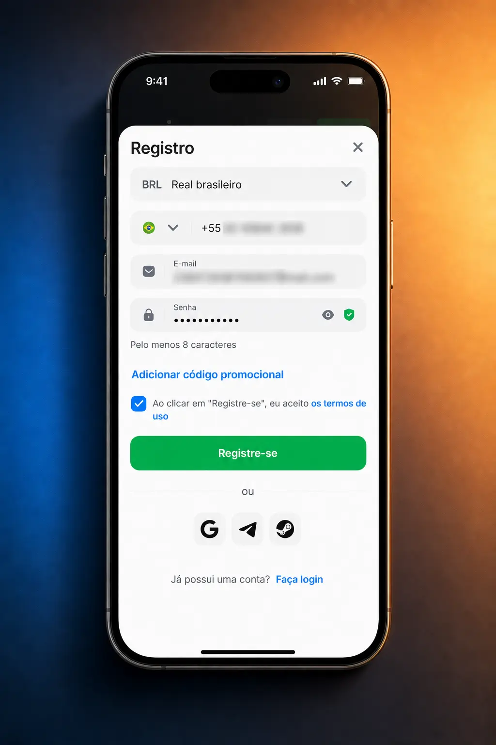 Passo a passo para resgatar o bônus de registro 1win com depósito mínimo de BRL 20