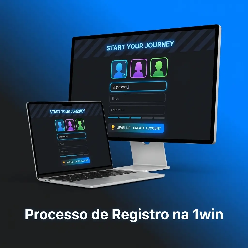 Etapas do processo de registro e criação de conta na plataforma de apostas 1win.