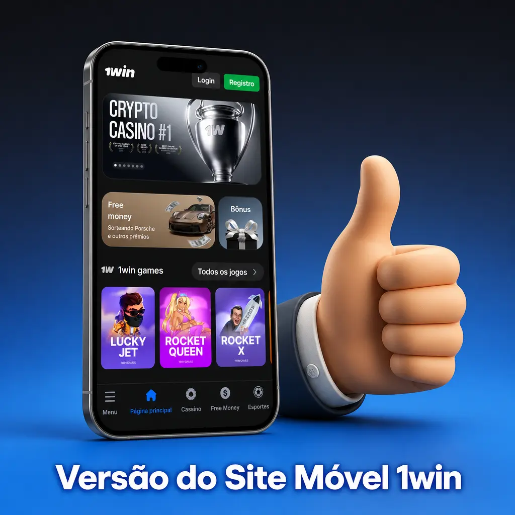 Site móvel 1win funcionando em smartphone com jogos online, depósitos, saques e apostas esportivas disponíveis
